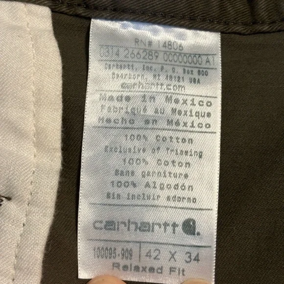 CARHARTT MEN'S 5-POCKET PANT - RELAXED FIT - RUGGED FLEX® - CANVAS Gravel 42-34‎